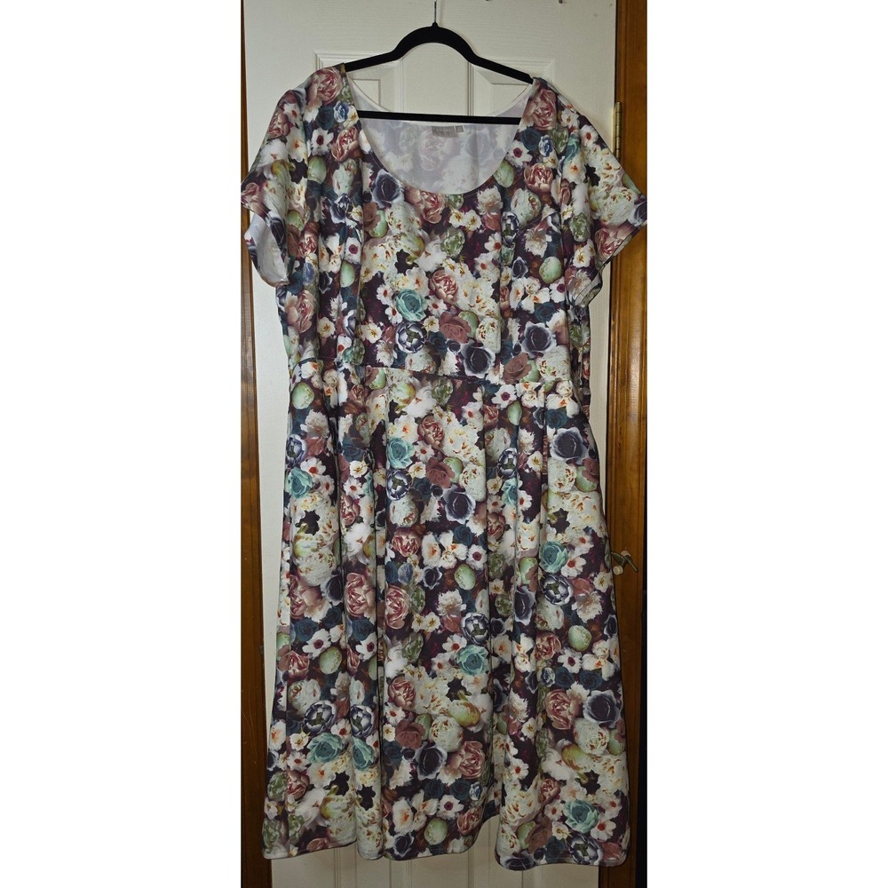 Women's 4X Floral print Dress Summer Flowy Flowers Boho Artsy Cottagecore